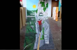 Anamorphose réalisée par un collectif d'artistes et l'association L'Art de Rien